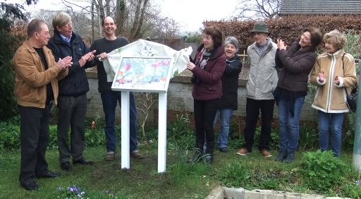Display board is unveiled at the Beehive wildlife garden