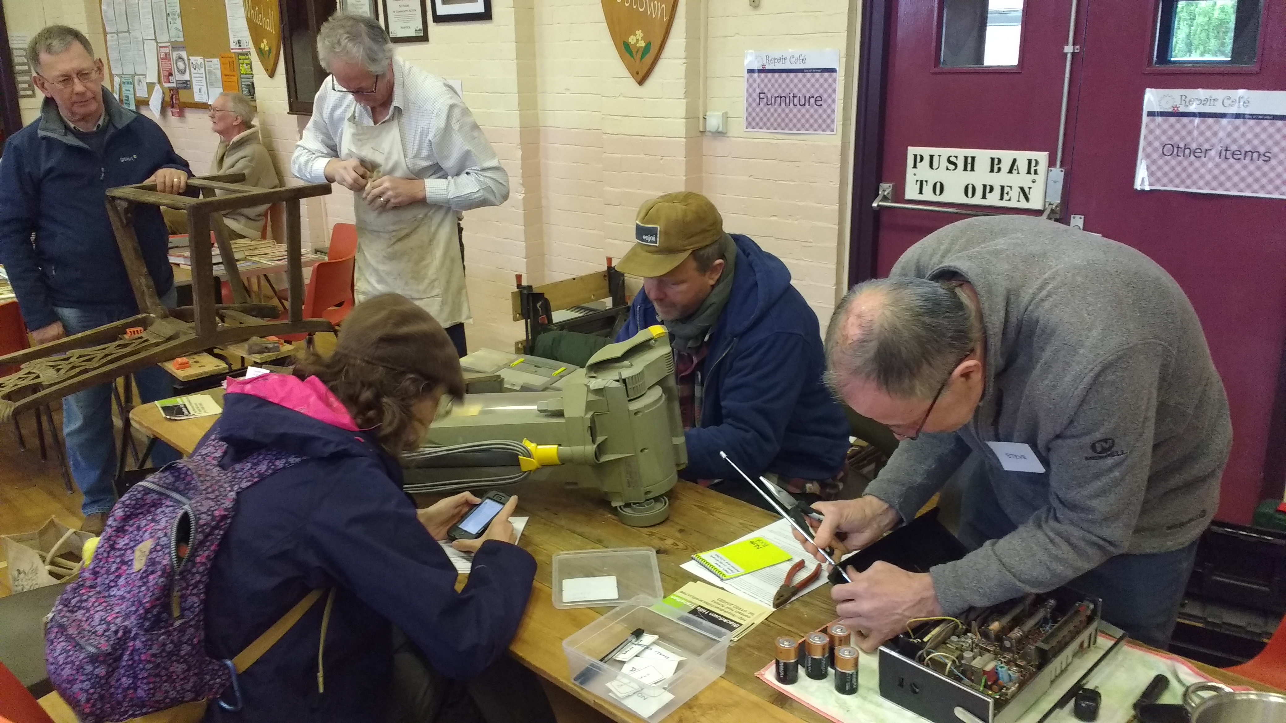 People repairing items at Blackdown Hills Repair Cafe