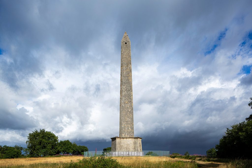 Wellington Monument with storm clouds brewing above
