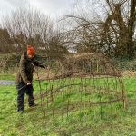 Willow arch being constructed - Wild Play at Underway Mead