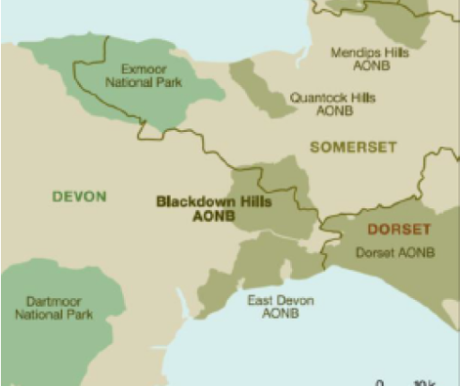 map snap shot of the National Landscapes
