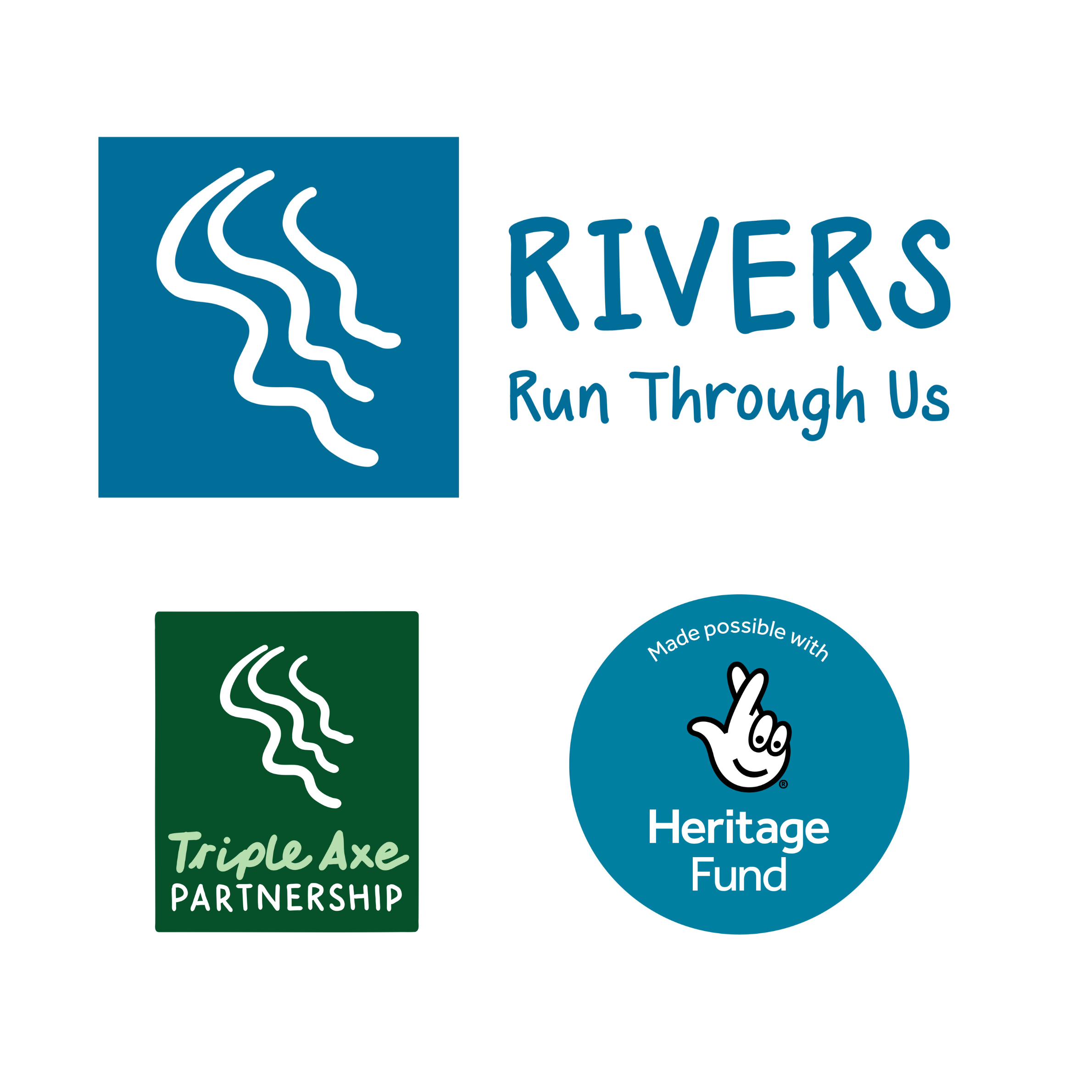 Rivers Run Through Us, Triple Axe Partnership, and Heritage Fund logos