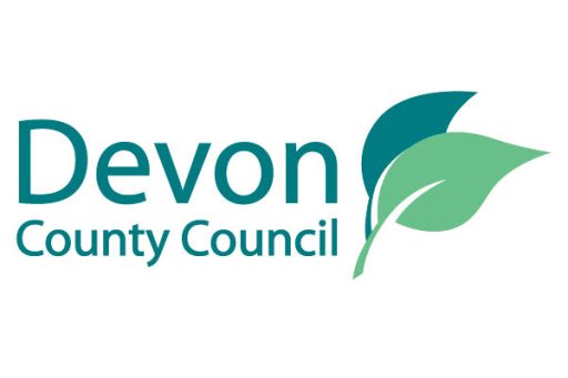 Devon County Council logo with leaf illustration